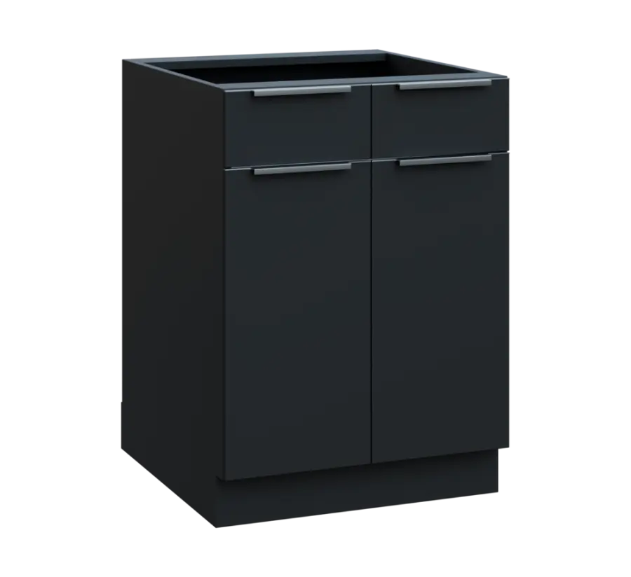 SIS - 6DZ2 spodní skříňka, 2-dveřová, 2-zásuvková, 870x600x600, antracit